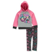 LOL Surprise Girls' Outfit Leggings Set BFFS 4EVA 2-Piece Set Pink